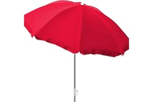Mojawo Strandschirm Sonnenschirm Strand Schirm Sonnenschutz Gartenschirm Sonnenschutz knickbar Nylon rot Ø1,80m