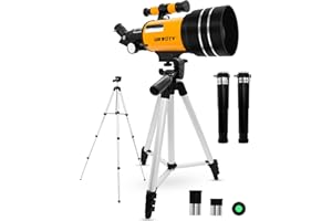 Telescope for Adults Astronomy & Kids & Beginners,DMOPRDNB 70mm Aperture 300mm(F/5.7) Focal Length Kids Refracting Telescopes Educational Toys for Sky Star Gazing