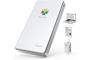 iDiskk Disco Duro Externo para iPhone de 2 TB (2000 GB), Cable Integrado 3 en 1 Certificado MFi* 3 Discos Duros portátiles, Disco Duro USB-C para los últimos teléfonos iPhone/iPad/Mac/PC y Type-C