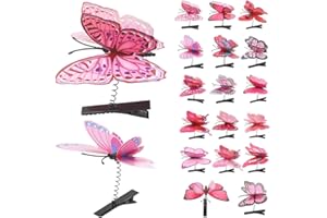 GKONGU Mariposas de Jardín Clips 16 Piezas, 3D Pinzas de Pelo de Mariposa,Adornos de Mariposas para Vallas de Plantas de jardín o decoración de Patios o artículos para Fiestas