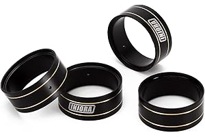 INJORA RC Laiton Interne Beadlock Anneau de Serrage Anneau Adapté 1.0 "Jante de Roue pour 1/24 RC Crawler Axial SCX24 Upgrade Parts,Or Noir