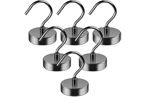 Grtard 6er-Pack große, robuste Magnethaken, 110 Pfund starke Magnethaken, Magnete mit Haken, schwarze