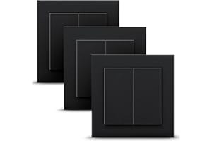 GIRA + Senic Interruptor Inteligente Friends of Hue | Interruptor Inalámbrico con Regulador de Luz para Bombillas Inteligentes Philips Hue | Sin Batería y Sin Carga | 3 Interruptores Negro Mate