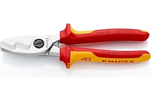 KNIPEX Coupe-câbles à double tranchants chromée isolées par gaines bi-matière, certifiées VDE 200 mm, 95 16 200
