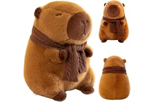 SKIKHN 25 cm Capibara Plysch, Realistisk Capibaras Mjuk Leksak, Capibara Plyschleksak med Scarf, Simulering Djur Capybara Plyschdjur, Julfödelsedagspresenter för vuxna barn
