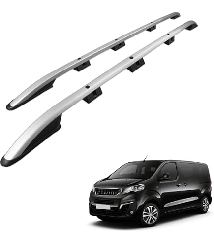 Compatible Avec Peugeot Expert Traveller 2017-2025 ACE-3 Barres De Toit Railing Porte Bagages De Voiture Noir Aluminium 2 Barres