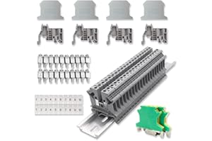 yotutun Reihenklemmen Hutschiene, UK 2,5 Durchgangsklemme Geeignet Klemmleiste DIN Schienenanschlussblocks Klemmleiste Kit für DIY Produktionsautomatisierung, Schaltungsumwandlung