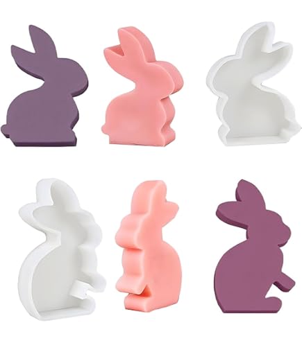 7 Stampi In Silicone Per Conigli Pasquali 3D – Set Per Candele, Sapone, Resina E Cera, Ideale Per Fai-da-te E Regali Di Pasqua