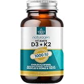 Naturagen Vitamin D3 + K2 1000 IU 60 Kaps&uuml;l | Glutensiz Kolay Yutulabilir Vitamin D3 K2 | 60 Yumuşak Jel Kaps&uuml;l - 2 Aylık