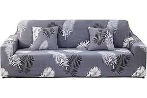 ARNTY Fundas Sofa Elasticas, Fundas para Sofa 1/2/3/4 Plazas Fundas de Sofa Ajustables Antideslizante Decorativas Protector Sofa de Muebles (Pluma, Funda Sofa 3 plazas: 181-230 cm)