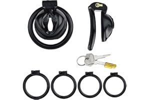 MKGMYGZ Platjaula De Castidad Hombre Sissy Chastity Cage Male Sexuales Para Sexo Pareja Jaula Para El Pene Juguetes Eróticos Para Adultos (Black)
