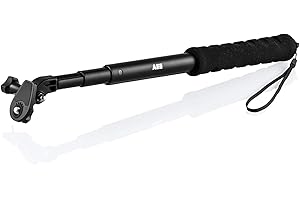 PNJ Perche Télescopique pour caméra, Fixation 2 Pattes ou 1/4″ vis