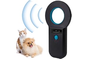 APKLVSR Lettore microchip cani,Microchip Lettore,RFID Microchip Scanner,Pet microchip scanner per Cani/Gatti,ISO11784/85/FDX-B/EMID,134.2KHz/125KHz con Schermo OLED