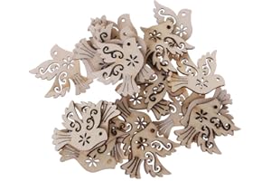 Vektenxi Lot de 50 colombes de la paix en bois - Fournitures de bricolage pour décoration de mariage - Durable et utile