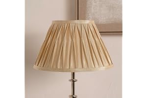 PACIFIC LIFESTYLE Empire Polysilk Pinch Pleat Lamp Shades for Table Lamps | Vintage Inspired Tapered Lampshade for Table Lamps | Table Lamp Shades Only | Candle Lampshade (Champagne, 10 inch)