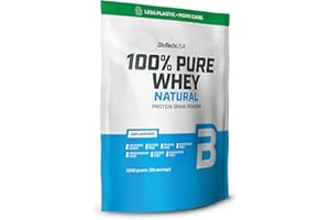 BioTechUSA 100% Pure Whey | Białko w proszku z BCAA i glutaminą | Bezglutenowe, bez oleju palmowego | 21g białka w porcji, 1 kg, Bezsmakowe