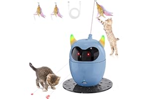 Spessn Jouet interactif pour chat - Jouet automatique rechargeable - Point rouge - Jouet intelligent pour chat / chaton / chien (bleu)