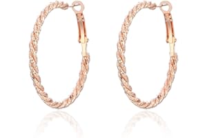 OURAN Hoop Earring for Women,Gold or Silver Dangle Earring Girls Earrings Stainless Steel Earring with CZ Crystal