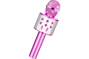 Tikimoon Microfono Wireless di Karaoke per bambini popolare canto microfono Bluetooth senza fili con microfoni portatili parlanti per bambini ragazzi ragazze che imparano i giocattoli （Viola）
