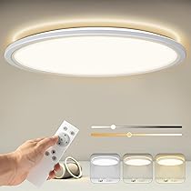 PAZEAU 24W Plafoniera LED Soffitto Dimmerabile Con Telecomando,7 Variazioni Di Colore RGB