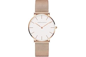 HANNAH MARTIN Reloj de Cuarzo para Mujer Banda Malla Acero Inoxidable Ultra Delgado