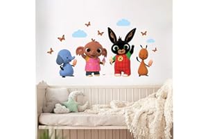 kina - B_R0007 Adesivi Murali Bambino Ecologici e Anallergici Soffice Effetto Tessuto Riposizionabile Bing Cartoon Flop Pando Sula Decorazione Muro Neonato Cameretta Asilo Nido Carta da Parati Adesiva