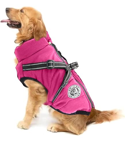 Hondenvest, waterdicht, warm vest met hondenharnas, winter, warm en