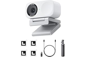 Insta360 Link 2C - Treppiede in bundle bianco polare – webcam 4K per PC/Mac, sensore 1/2", fotogramma auto, HDR, micro con cancellazione del rumore AI, controllo delle prove per streaming