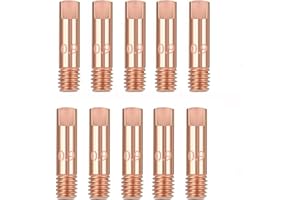 HNJKJEU Consumabili Mig 0,9 Mm 10 Pezzi Punta Guidafilo, Ugello Saldatrice Filo, Punta di Contatto in Rame Suggerimenti per I Contatti di Saldatura per Consumabili Torcia 15Ak Mig/Mag (10 Pezzi 15AK 0.9 mm)