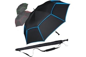 iX-brella 146 cm XXXL Fiber-Golfschirm Automatik doppeltes Dach mit Ventilationsbezug