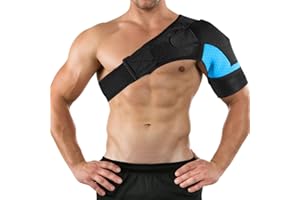 BomnKa Shoulder Support, Adjustable Shoulder Brace Shoulder Strap Support for Women and Men Relief for Shoulder Injuries Sprain - Fits Right & Left Shoulder