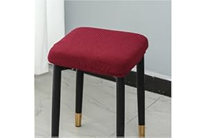 moismk Hocker Bezug Quadratisch Hockerbezug Stretch Schutzbezug Waschbar Pflegeleicht Stretch Stuhlbezug Stuhlhusse für Stuhl Barhocker(#9)