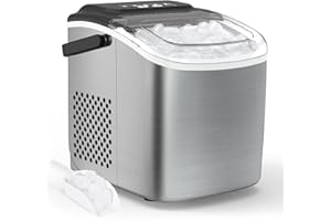 PALINTH machine à glaçons 1,2 l, Eiswürfelmaschine, Eiswürfelbereiter 9 Würfel in 6 Minuten fertig, Selbstreinigende Kleine Eiswürfelmaschinen mit tragbarem Griff für Küche, Büro, Bar und Party