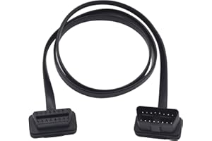 Duttek OBD2 Extension Cable - 1M, 16-pin Male and Female Flat Ribbon Cable for Car Auto OBD2 Scanner and All OBD II Equipment