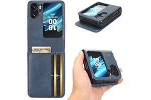 KRjcsfhy Case for OPPO Find N2 Flip 5G Wallet Case wtih Card Holders, PU Faux Leather Back Cover + Hard PC Protective Shell Thin Phone Case for OPPO Find N2 Flip 5G, blue