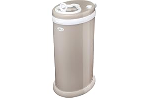 Ubbi Steel Odor Locking Nappy Bin, No Special Bag Required Money Saving, Awards-Winning, Modern Design Registry Must-Have Diaper Pail, Taupe