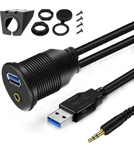 Cavo Prolunga USB 3.0 Maschio-Femmina 1 Metro &ndash; Montaggio A Pannello Per Auto E Moto