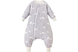 Nivolltha Super Soft Warm Baby Sleeping Bag with Feet, 100% Cotton Winter Toddler Sleep Sack with Legs