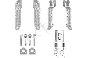 TCMT Front Rear Footrests Foot Pegs Fits For Yamaha YZF R1 2002-2014 R6 2003-2012 04 09 10 (Sliver)