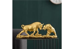 ‎CUTFOUWE Cutfouwe Wall Street Bull & Bear Schlacht Harz Statue,Abstrakte Figur-Bull Bear Fight Financial Broker Geschenk Für Schlafzimmer, Studie, Weinschrank, Büro,Skulptur deko
