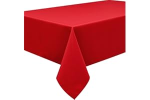 HOME DIRECT HomeDirectIE Extra Large Easy-Care Quality Rectangular Fabric Tablecloth Table Cover 140x240cm 55"x94" Red