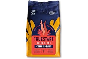 TrueStart Coffee Beans Super Blend Strong 200g – Mycotoxin-Free Ground Coffee Beans with Notes of Roasted Nut and Dark Cocoa, Medium Roast, Ideal for Espresso Lovers