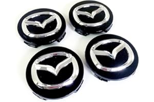 MINGFU 4Pcs Car Hub Centre Caps for Mazda 2 3 6 CX-3 CX-30 CX-5 CX-50 CX-60 CX-7 CX-8 CX-9 MX-5 MX-30, Wheel Center Caps AutoDecor Accessories Waterproof DustProof Wear Resistant Anti Rust,56MM