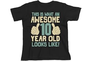 BUZZ SHIRTS 10th Birthday Gift - This is What an Awesome 10 Year Old Looks Like - Boys Girls Kids Organic T-Shirt