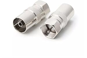 HiAoey TV Aerial Adapter, F Male to TV M/F F-plug to Coax Plug and F-plug to Coax Coupling Adapter, 2 Pack