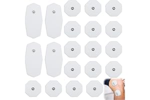 QGGTQG TENS-EMS Electrodos Pads Set de 20 Electrodos Set de Redención TENS Aparato Electrodos Pulsadores Reutilizables Electrodos Pads con Diseño No Irritante Compatible con TENS-EMS