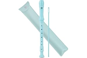 Mtzmy Blockflöte für Kinder Anfänger Sopran Deutsche Griffweise, 8-Loch Flöte für Erwachsene, Recorder mit Etui,Reinigungsstift und Bedienungsanleitung(2-Blau)