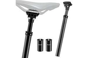 GXPJYCFOB Reggisella ammortizzato in Alluminio , Diametro 27,2 mm - Lunghezza 350 mm - per Bici elettrica, MTB, da Trekking, City Bike（Nero）