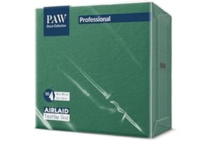 PAW DECOR COLLECTION PAW - Tovaglioli Airlaid (40 x 40 cm) I 50 pezzi I A tinta unita I In tessuto I Decorazione da tavola elegante I HoReCa I Per occasioni importanti come matrimoni, feste I Color: Dark Green