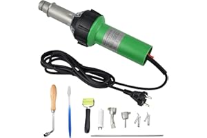 InLoveArts 1600W Plastic Welder Hot Air Gun Flooring Welding Kit with Speed Nozzles Roller Pe PVC Plastic Rod 220V UK Plug